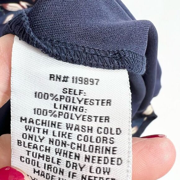 Collective Concepts Dress Womens 2X Stitch Fix  Blue Printed Sleeveless Keyhole - Picture 9 of 12